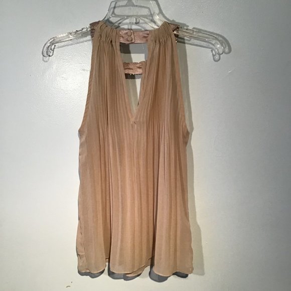 Moon Collection Sleeveless Pleated Halter Blouse Size S - Picture 9 of 10